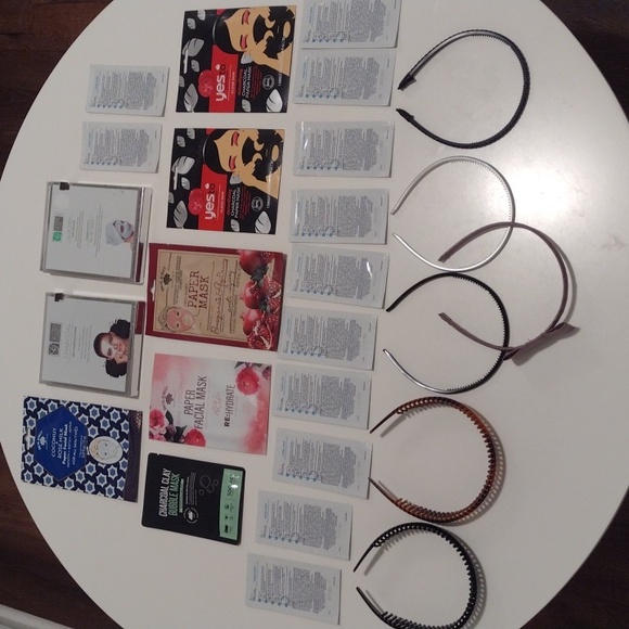 NEW Beauty Self Care Lot of 10 Masks 12 Biore Pore Strips and 6 Headbands - Picture 1 of 16